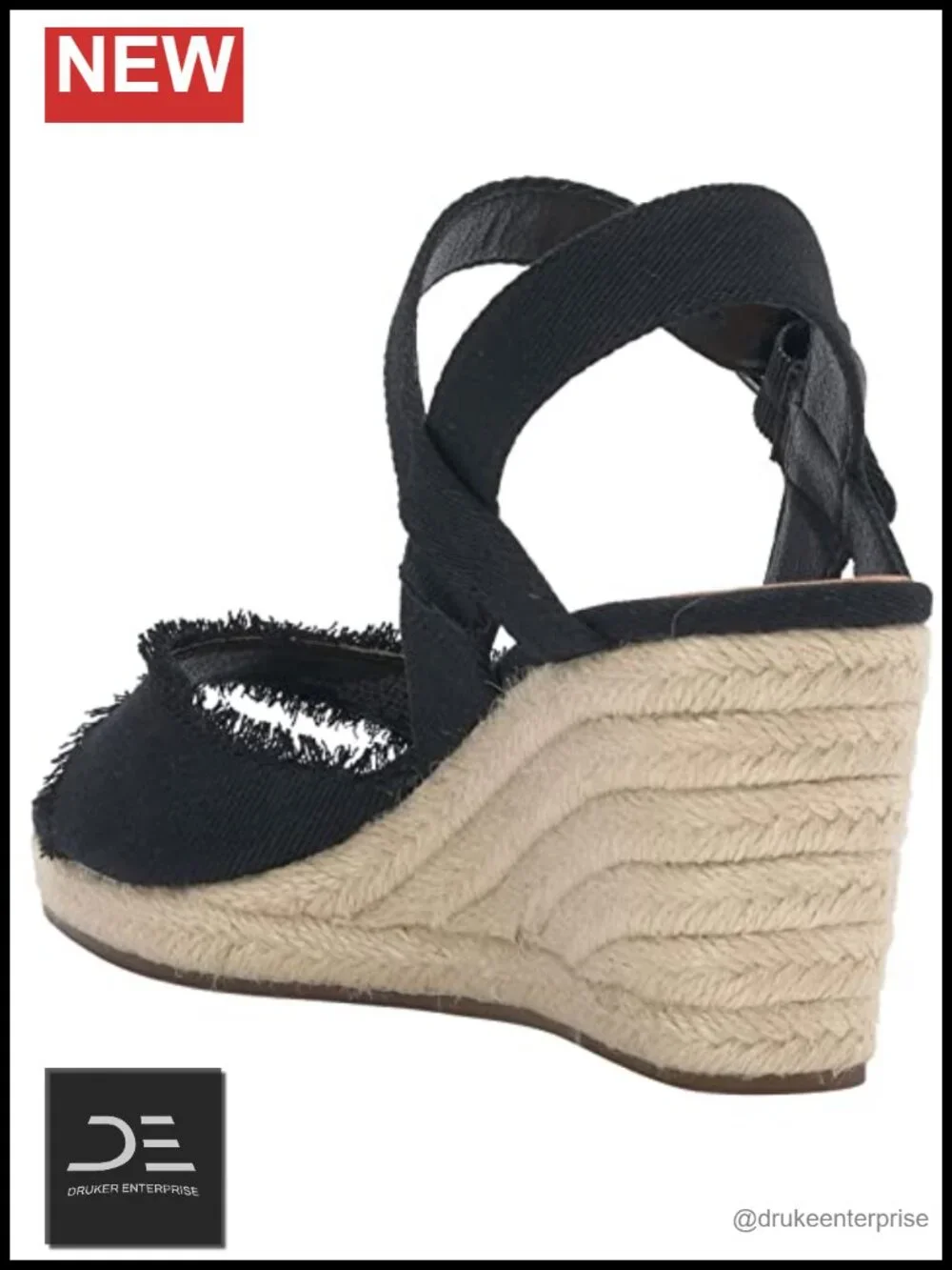 Espadrille Wedge Sandals Open Toe Ankle Strap Textile